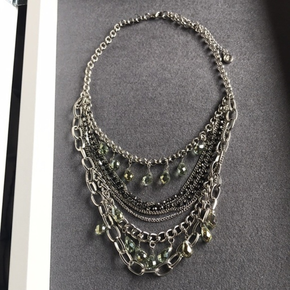 Layered silver necklace